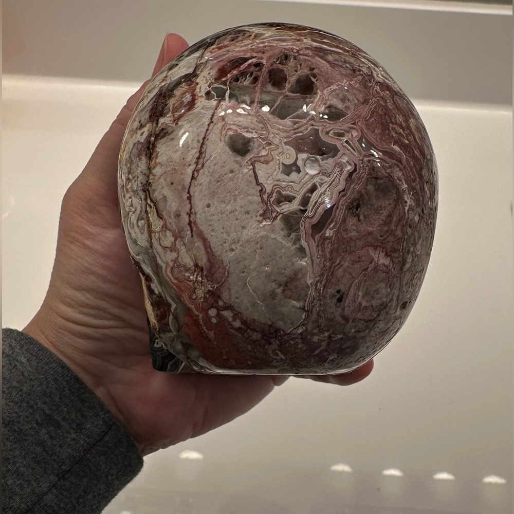 Crazy Lace Agate Skull - Picture 6 of 7